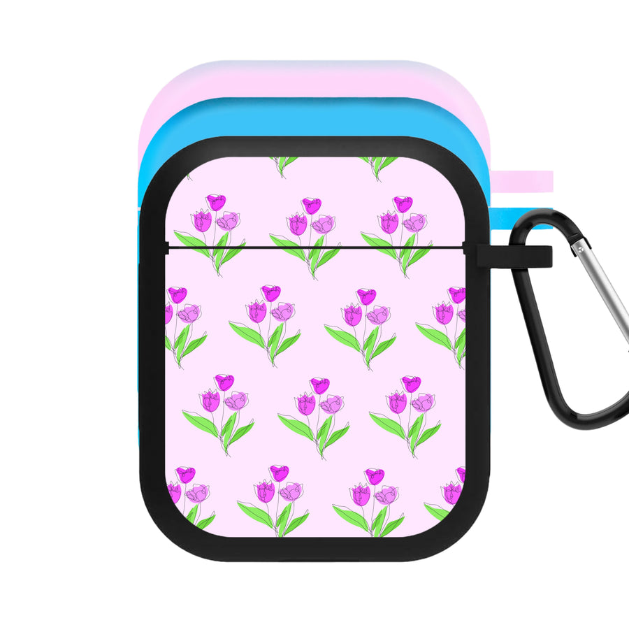 Pink Pattern - Floral AirPods Case