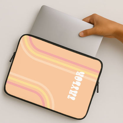 Retro Orange Personalised Name MacBook Cover