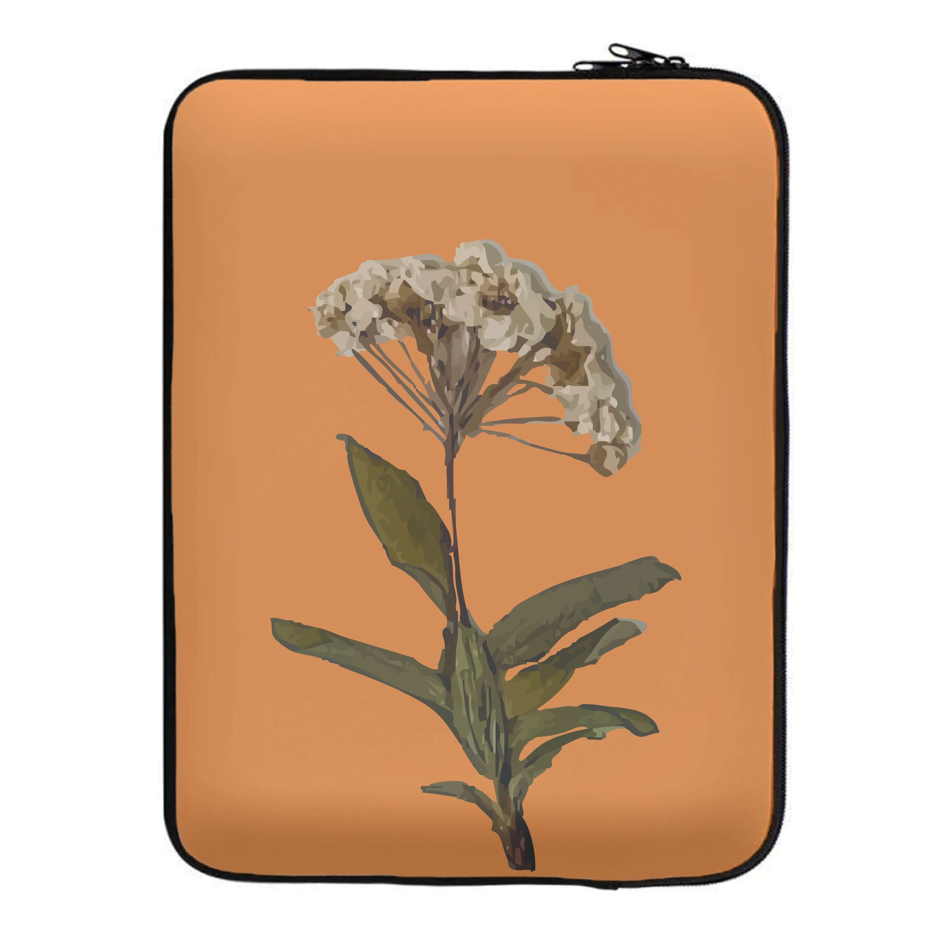 Bright Orange Pressed Flower Laptop Sleeve