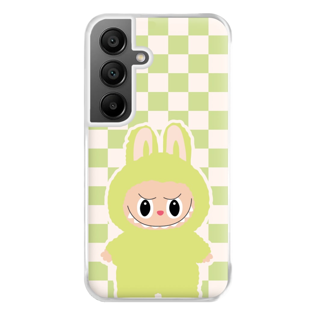 Checkered Cute Green Monster  Galaxy A55 Case