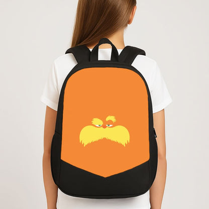 Orange Tree Creature Face School Bag