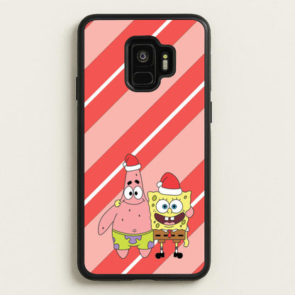 Cartoon Sponge And Starfish Christmas Hats Galaxy S9 Case