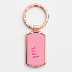 Heels, Nails, Blade, Mascara Rose Gold Keyring