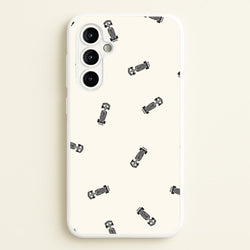 Race Cars Pattern Off White Galaxy A54 Case