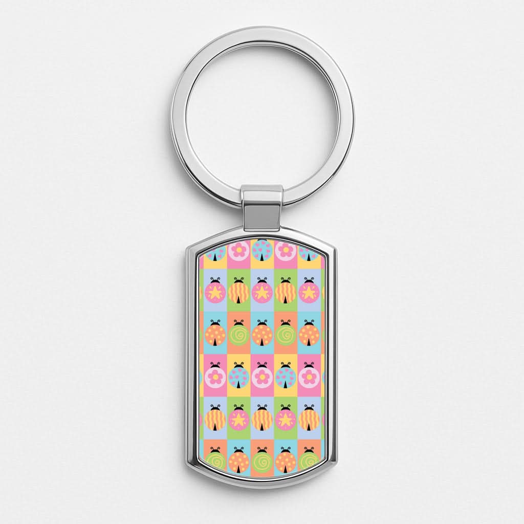 Cartoon Ladybugs Colourful Pattern Luxury Keyring