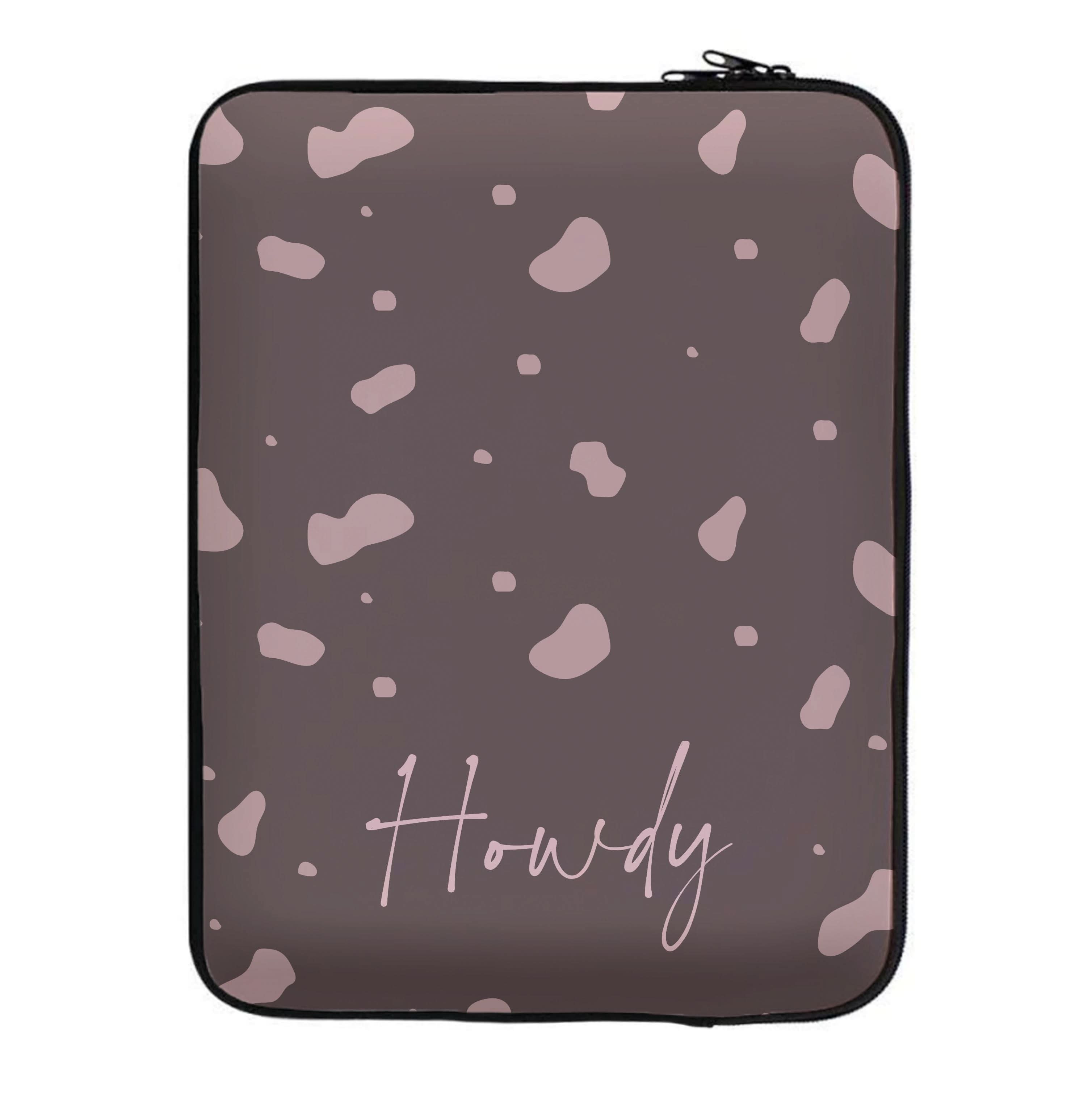 Cow Print Howdy Laptop Sleeve