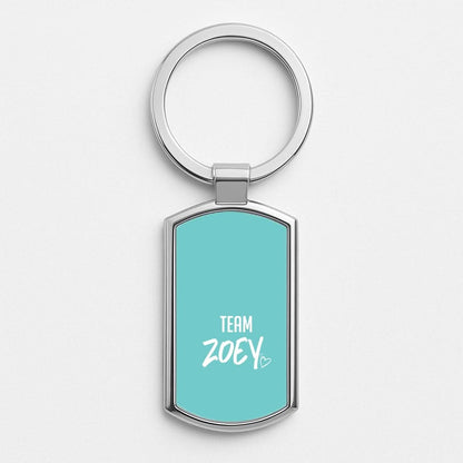 Team Zoey Silver Metal Keyring