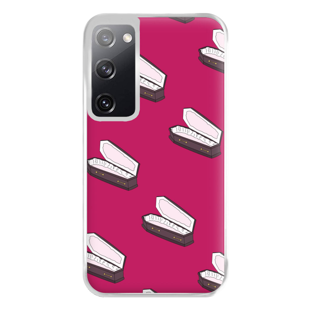 Bright Pink Coffin Pattern Galaxy S20 Case