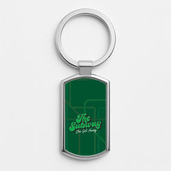 Subway Green Silver Metal Keyring