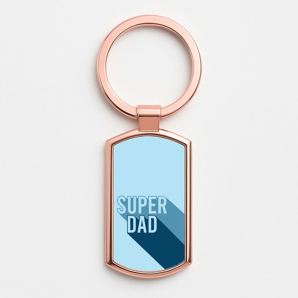 Super Dad Title Rose Gold Keyring