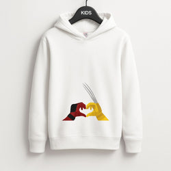Red And Yellow Heroes Love Heart Kids Hoodie