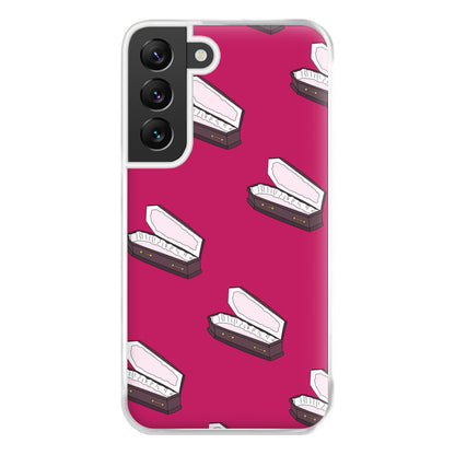 Bright Pink Coffin Pattern Galaxy S22 Case