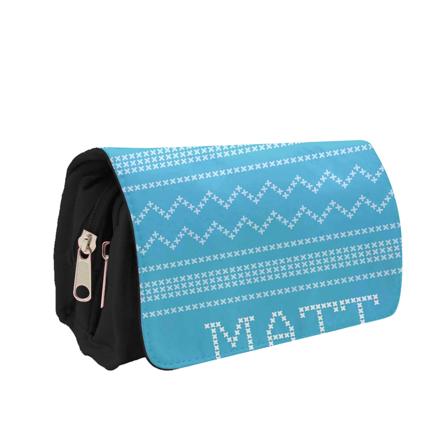 Personalised Christmas Jumper Blue Pencil Case