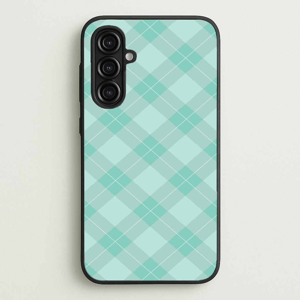 Light Cyan Tartan Christmas Pattern Galaxy A16 Case