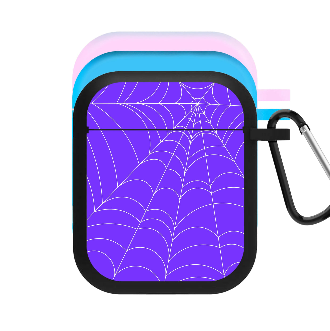 Purple Cobweb Pattern AirPods Case