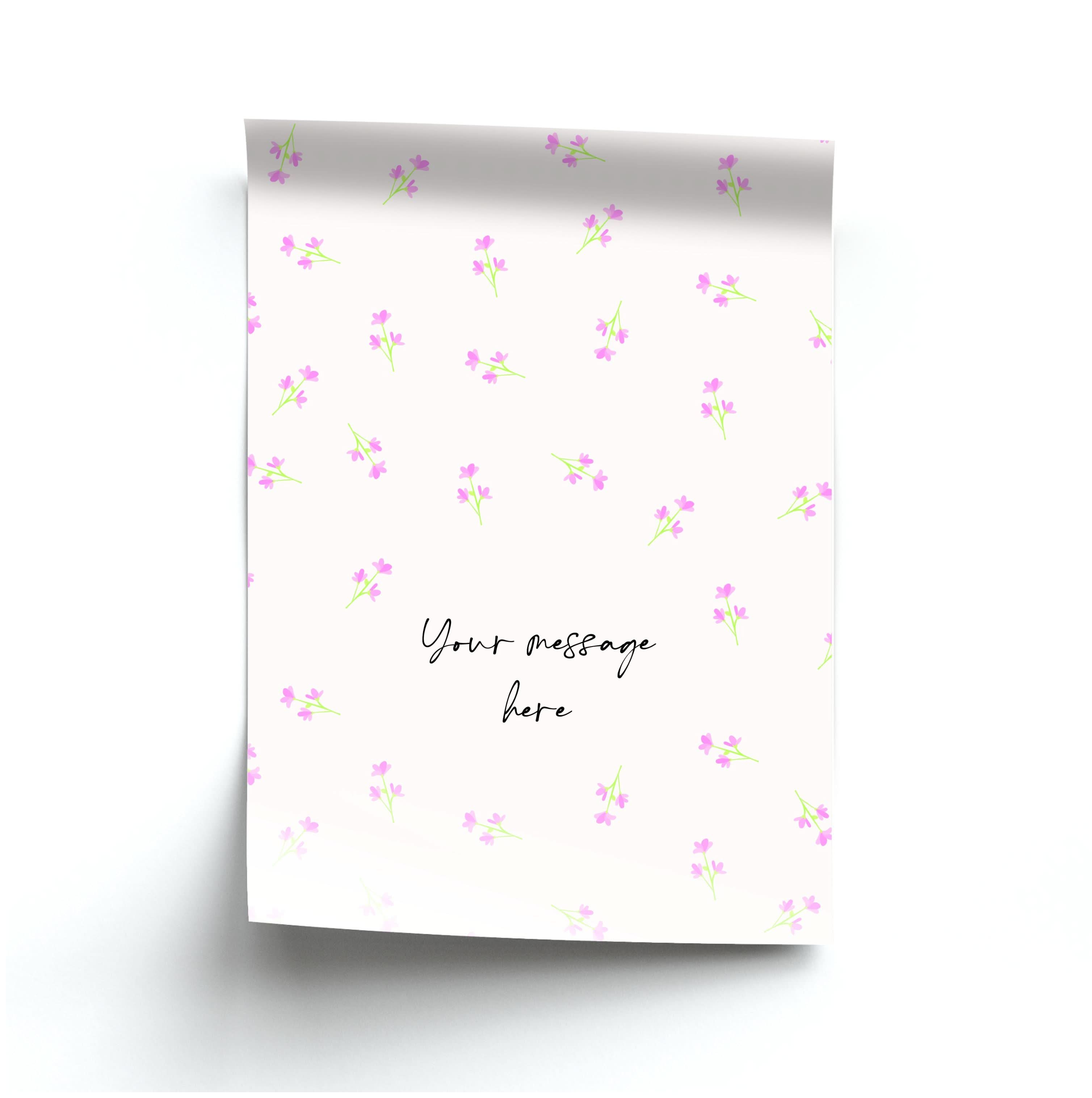 Floral Personalised Message Poster