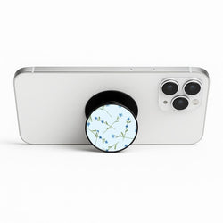 Baby Blue Floral Pattern Phone Stand