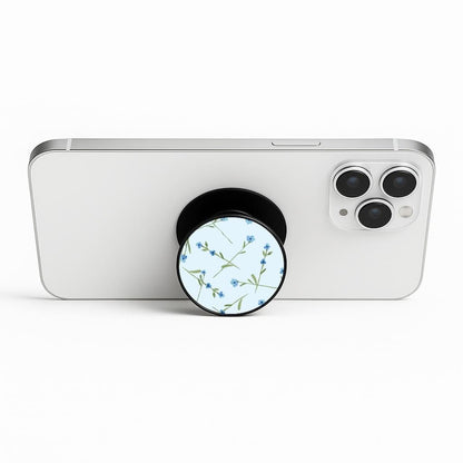 Baby Blue Floral Pattern Phone Stand