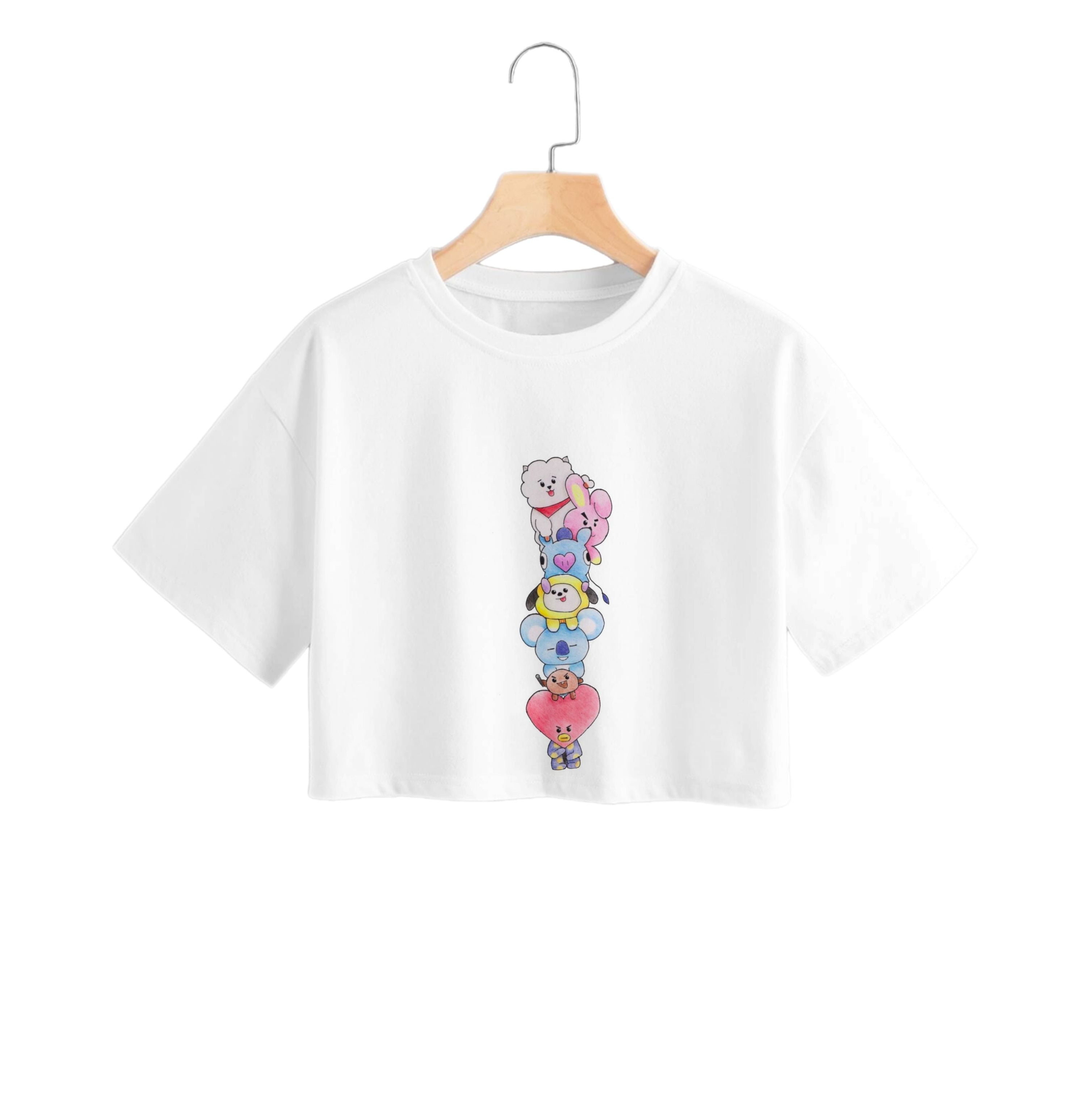 K-Pop Band BT21 Drawing Crop Top