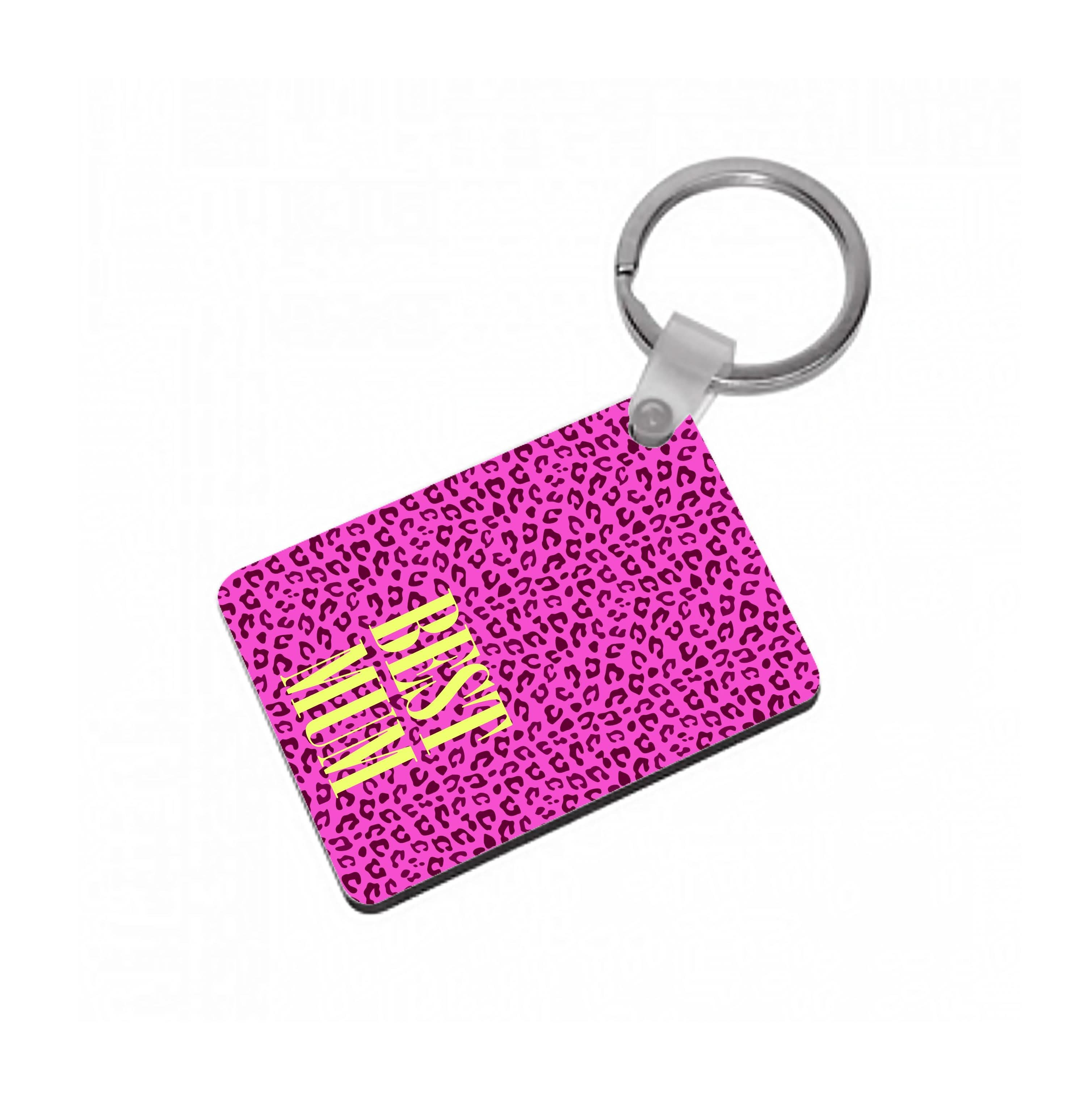 Best Mum Leopard Print Keyring