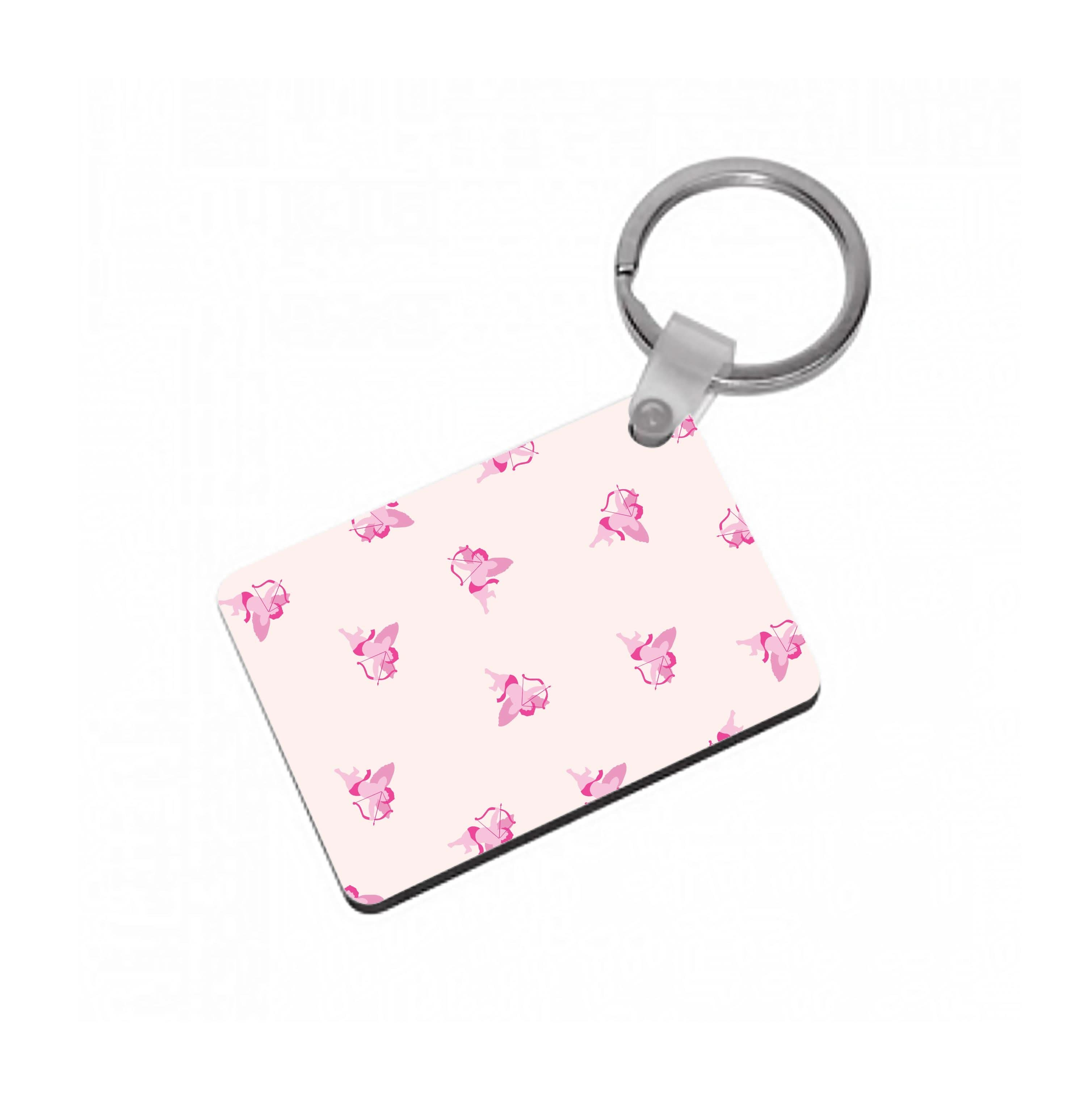 Valentine's Cupid Pattern Keyring