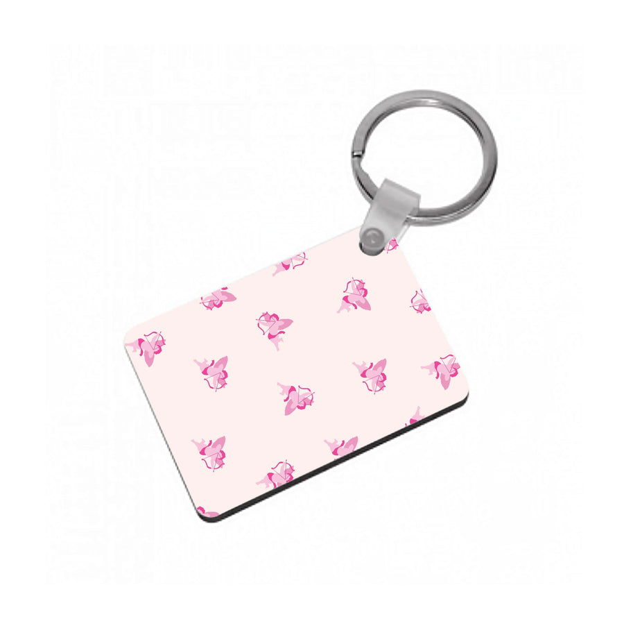 Valentine's Cupid Pattern Keyring