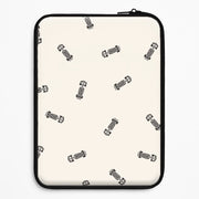 Race Cars Pattern Off White Laptop Sleeve 1