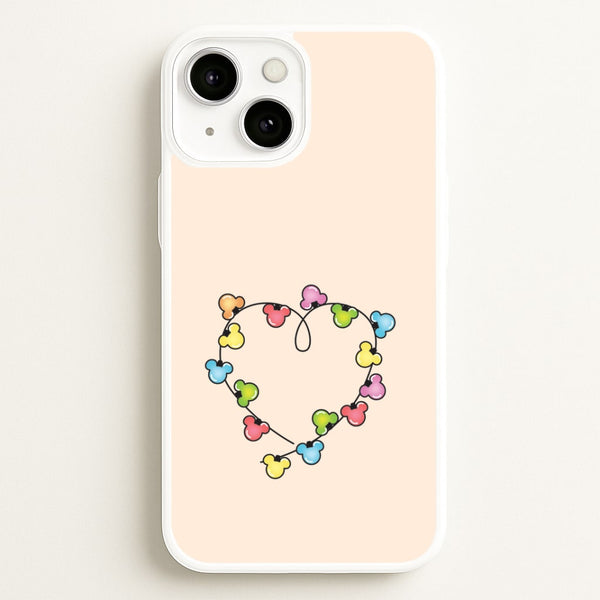 Cartoon Mouse Christmas Fairylights Heart iPhone 13 Case