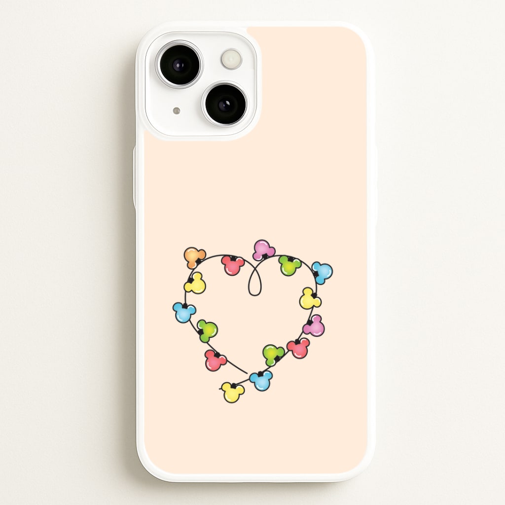 Cartoon Mouse Christmas Fairylights Heart iPhone 13 Mini Case