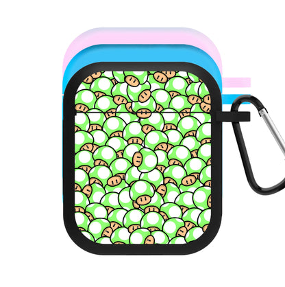 Mushroom Pattern - Light Green AirPods Case