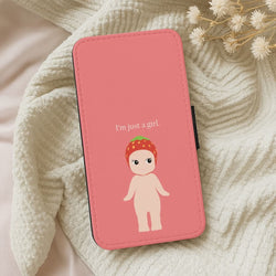I'm Just A Girl Leather Phone Case