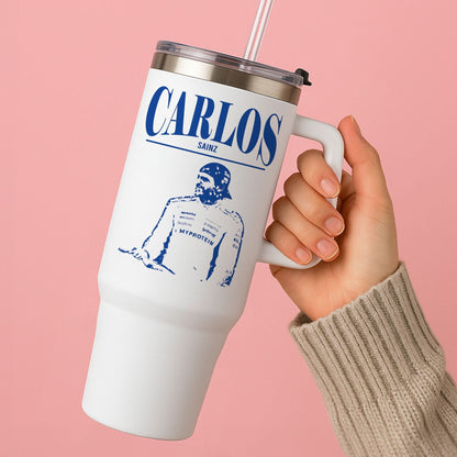 Carlos White And Blue Tumbler
