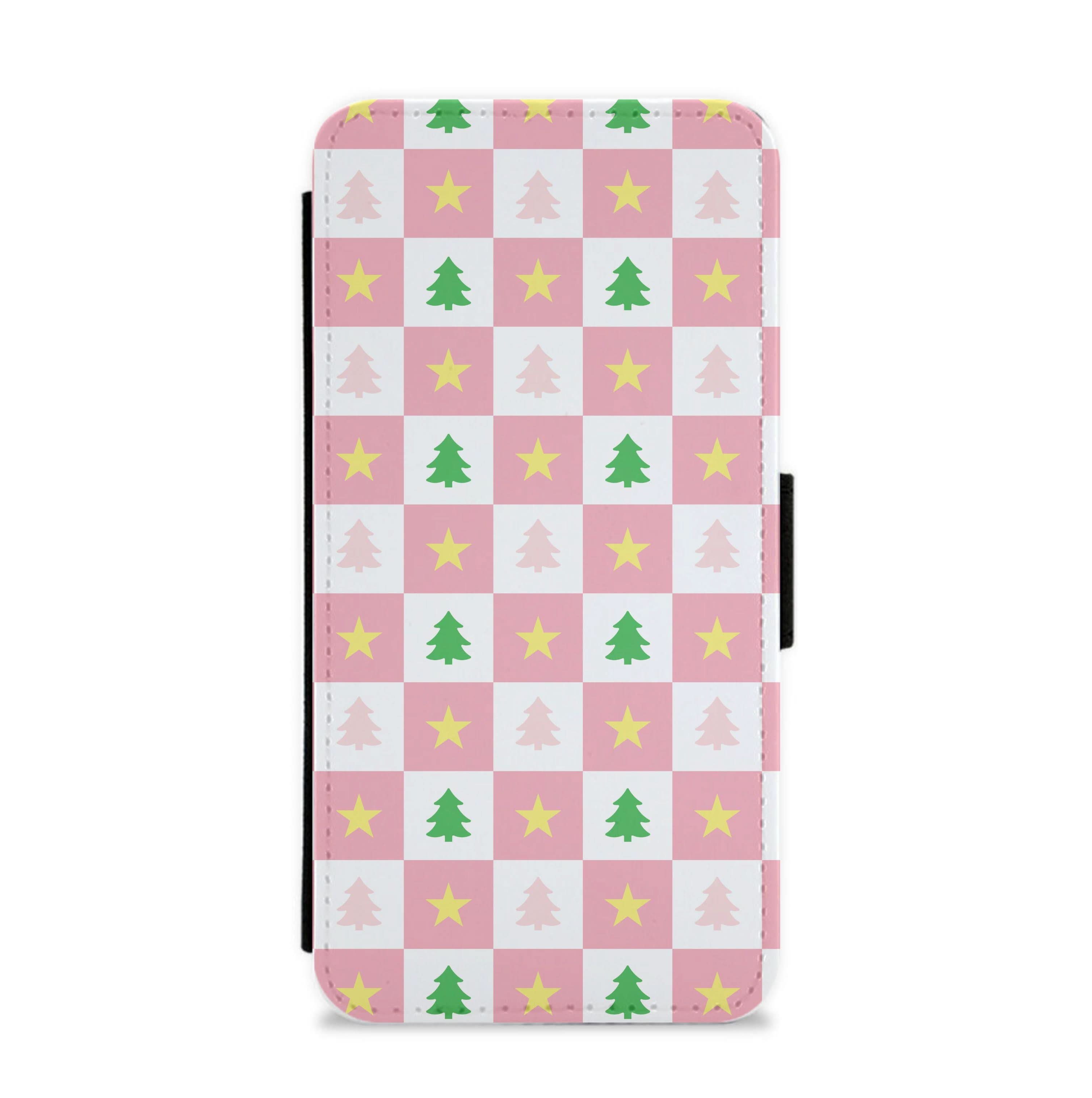 Pink And Green Tree Pattern Flip / Wallet Phone Case