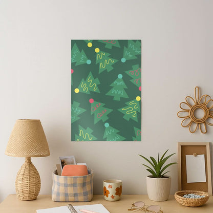 Abstract Christmas Trees Pattern Art Print