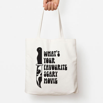 What's Your Favourite Scary Movie Trippy Tote Bag
