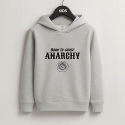 Born To Cause Anarchy Grey Kids Hoodie