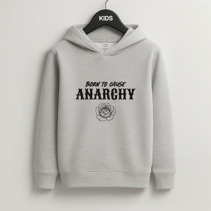 Born To Cause Anarchy Grey Kids Hoodie