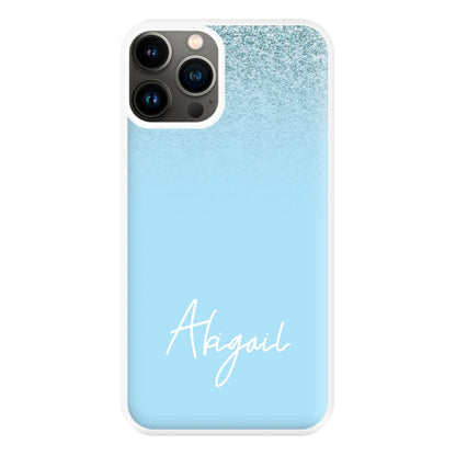 Blue Glitter Personalised Name iPhone 11 Pro Case