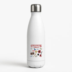Stranger Things Cartoon Icons White Water Bottle