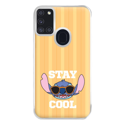 Stay Cool Blue Alien Galaxy A21s Case