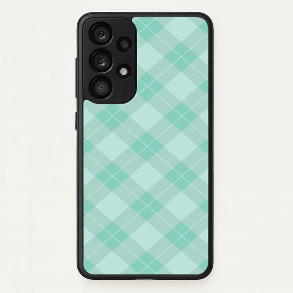 Light Cyan Tartan Christmas Pattern Galaxy A53 Case
