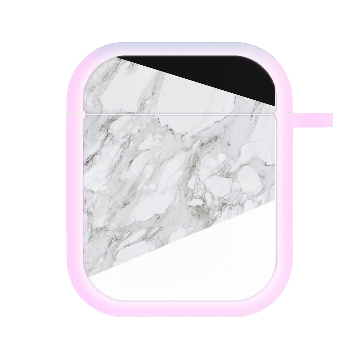 White, Black and Marble Pattern AirPods Case