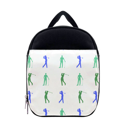 Golfer Silhouettes Pattern Lunchbox