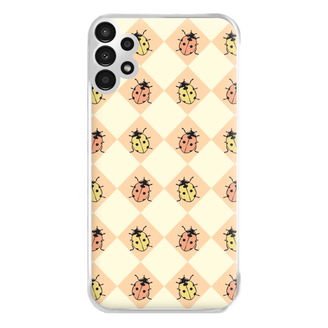 Argyle Ladybugs Pattern Galaxy A13 Case