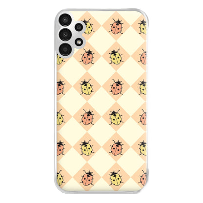 Argyle Ladybugs Pattern Galaxy A13 Case