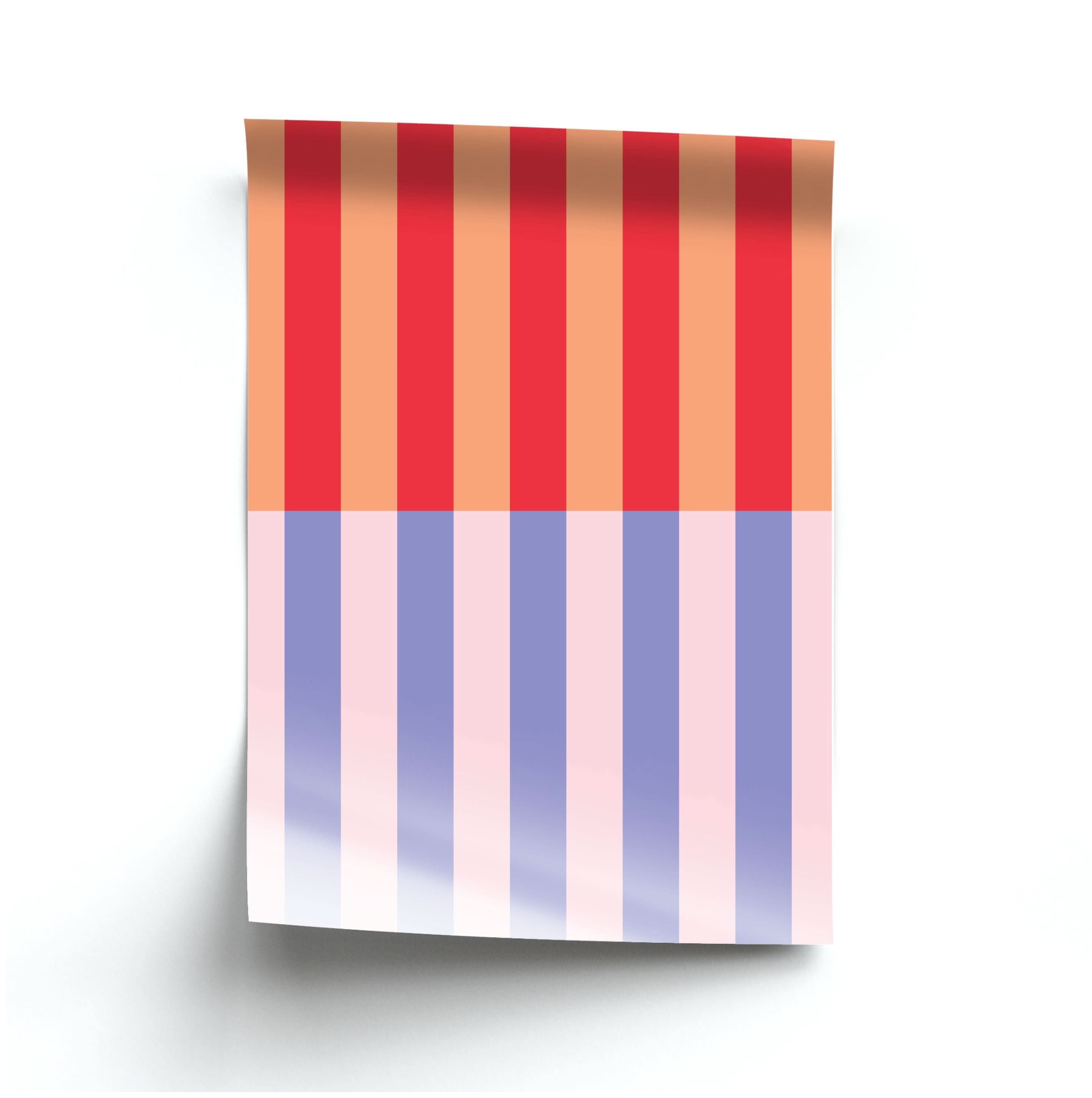 Multicoloured Pinstripe Abstract Pattern Poster