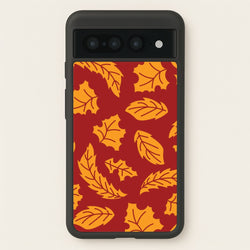 Orange Leaves Pattern Google Pixel 7 Pro Case