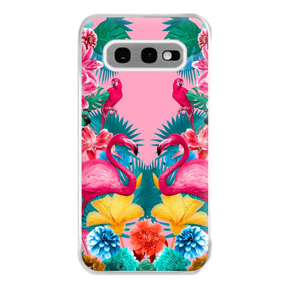 Flamingo and Tropical garden Phone Case