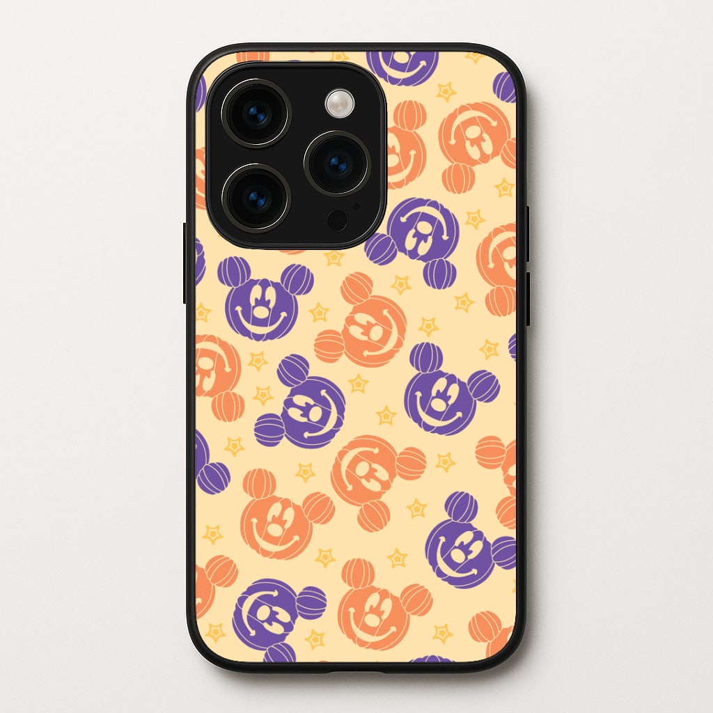 Pumkin Mouse And Stars Pattern iPhone 14 Pro Max Case