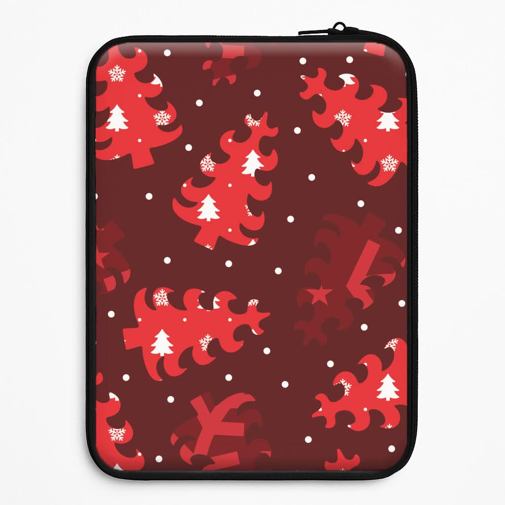 Wrapping Paper Christmas Tree Pattern Laptop Sleeve